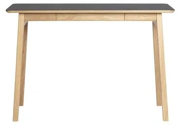 Magnus Olesen Freya Skrivebord Massiv Eg Lakeret/Sort Linoleum 4023 Forbo